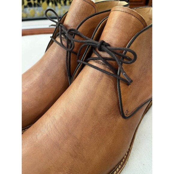 Warfield & Grand Landon Boots Men 12 Brown Leather Plain Toe Lace Up Chukka NEW main image 5